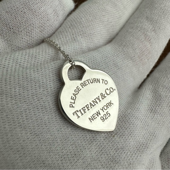 Tiffany Sterling Silver Heart Pendant Medium - Picture 7 of 9
